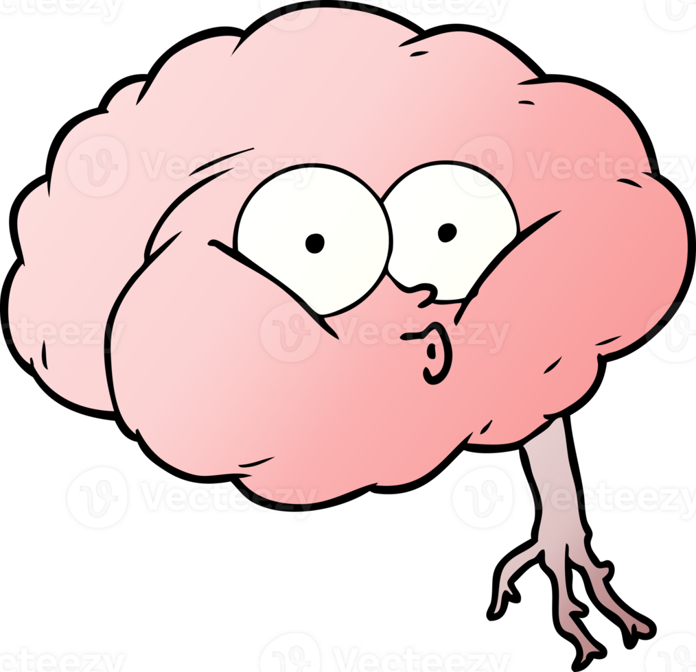 cartoon impressed brain png
