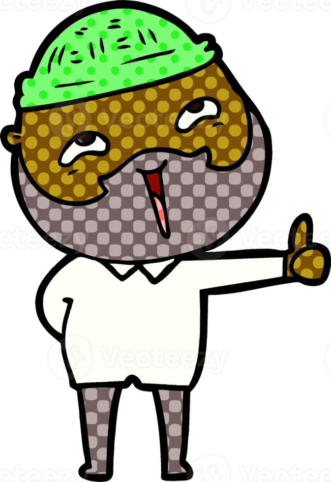 cartoon happy bearded man png
