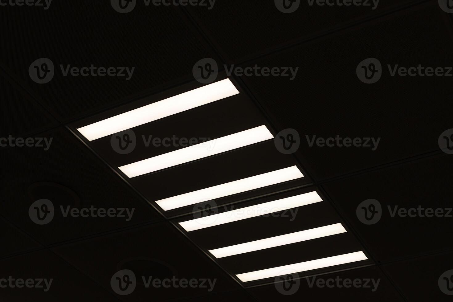 A lamp for illuminating the interior of the room hangs on the ceiling. photo