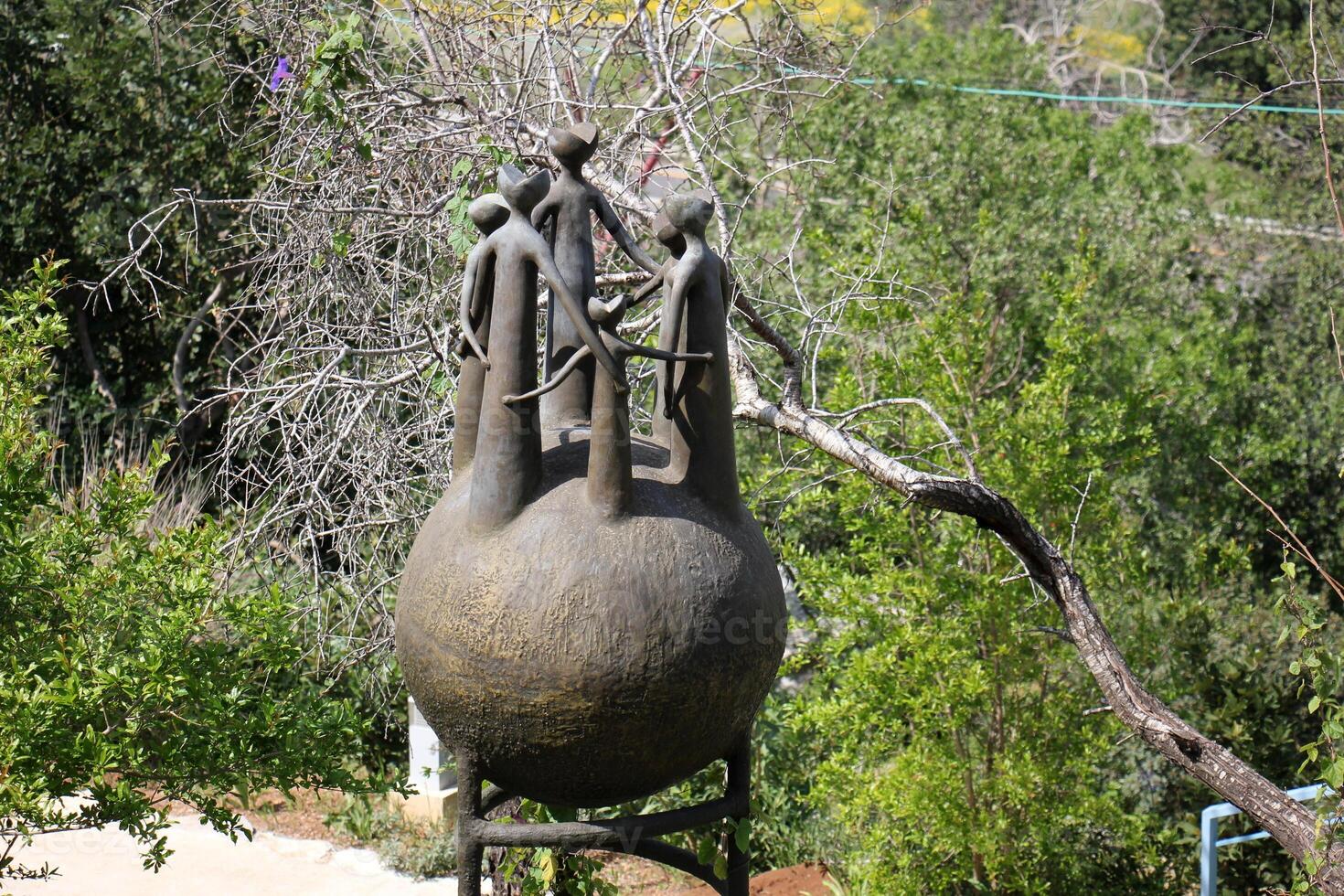 Figures and statues for children in the city park. photo