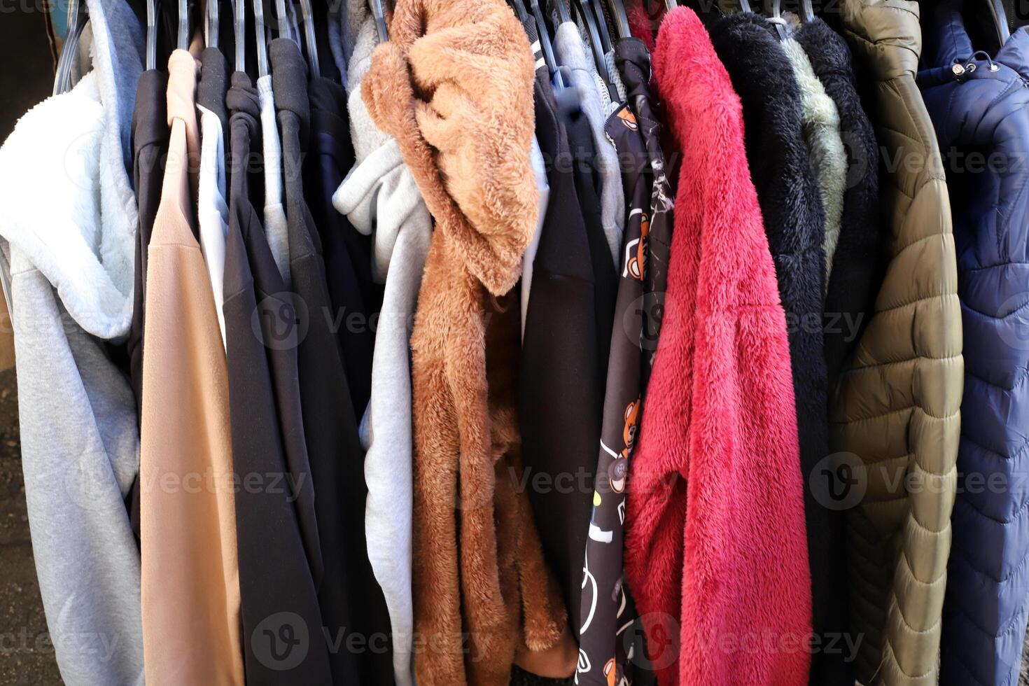 Advertising women's clothing on a display window in a large supermarket in Israel. photo