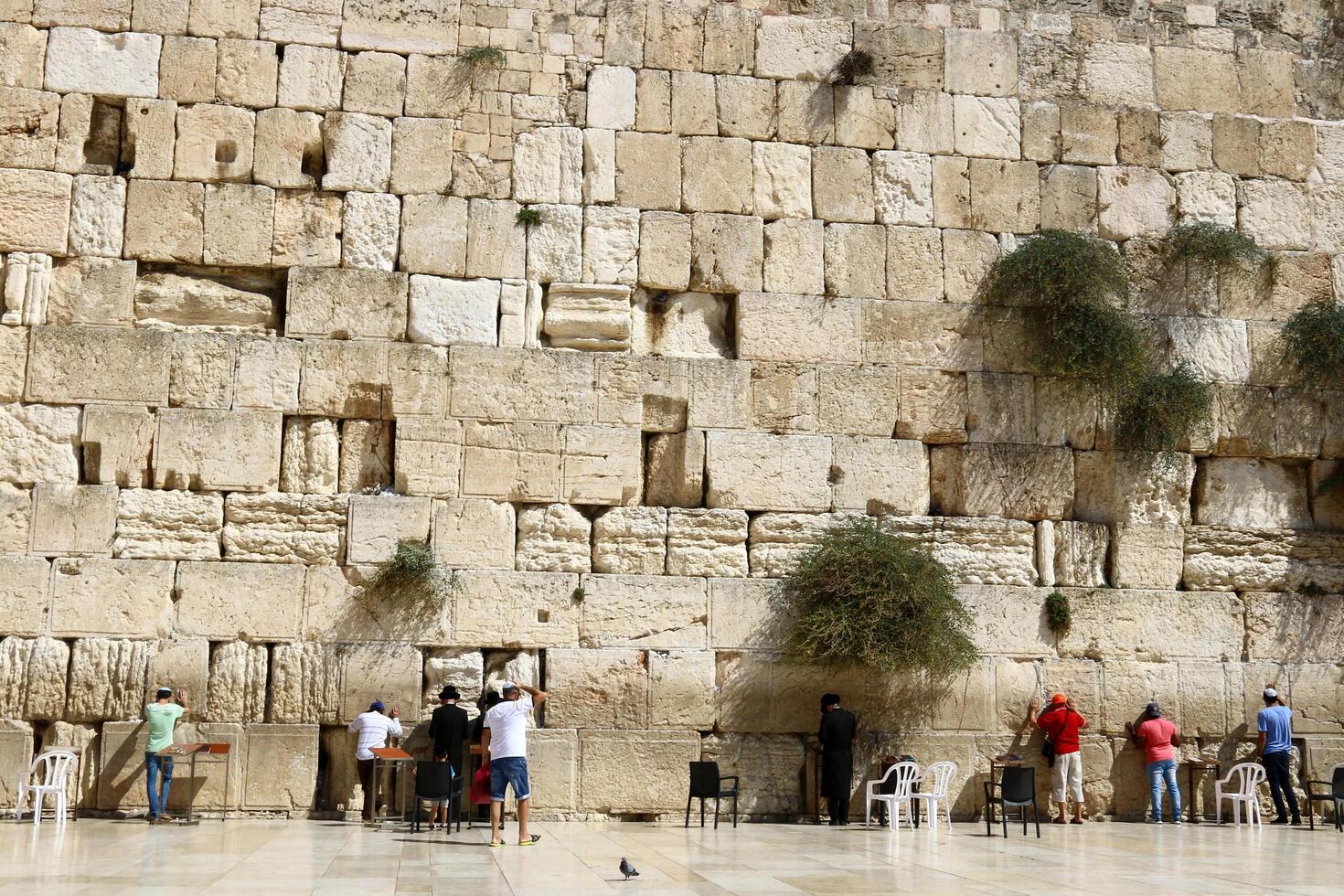 07 13 2023 Jerusalem Israel. The Western Wall is part of the ancient wall around the western slope of the Temple Mount in the Old City of Jerusalem. photo