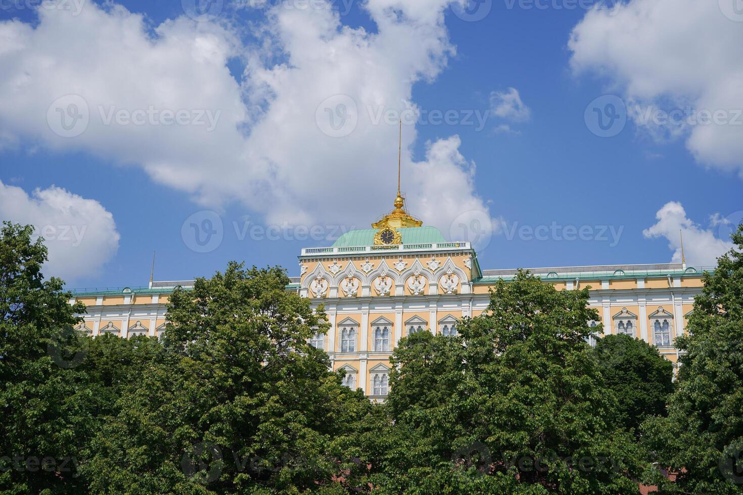 Grand Kremlin Palace. Moscow, Russia. View from across the Moskva River photo