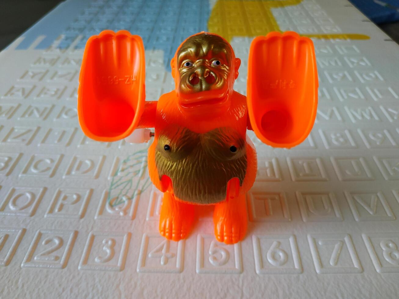 Gorilla toys made from plastic. small children's toys, Close up view photo