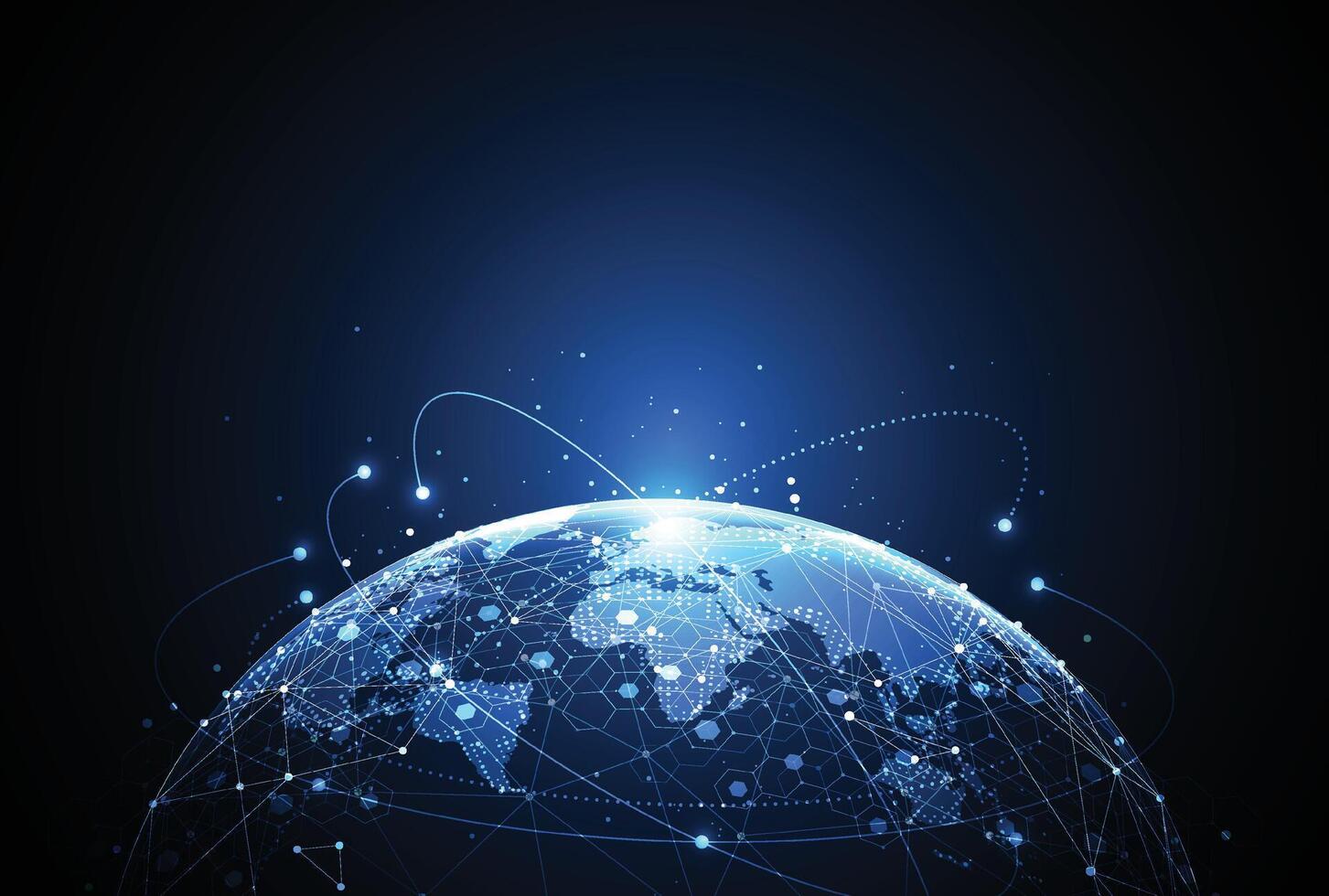 Global network connection. World map point and line composition concept of global business vector
