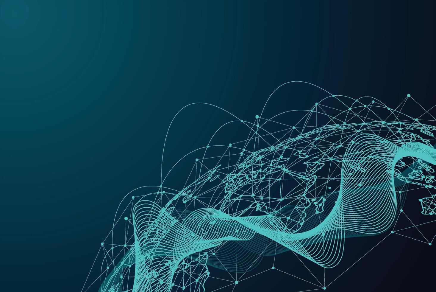Global network connection. World map point and line composition concept of global business vector