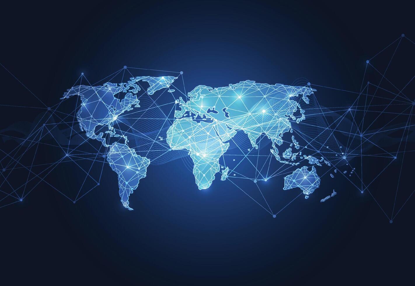 Global network connection. World map point and line composition concept of global business vector