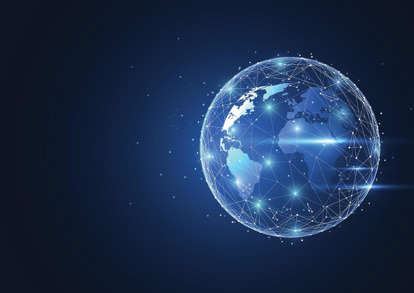 Global network connection. World map point and line composition concept of global business vector