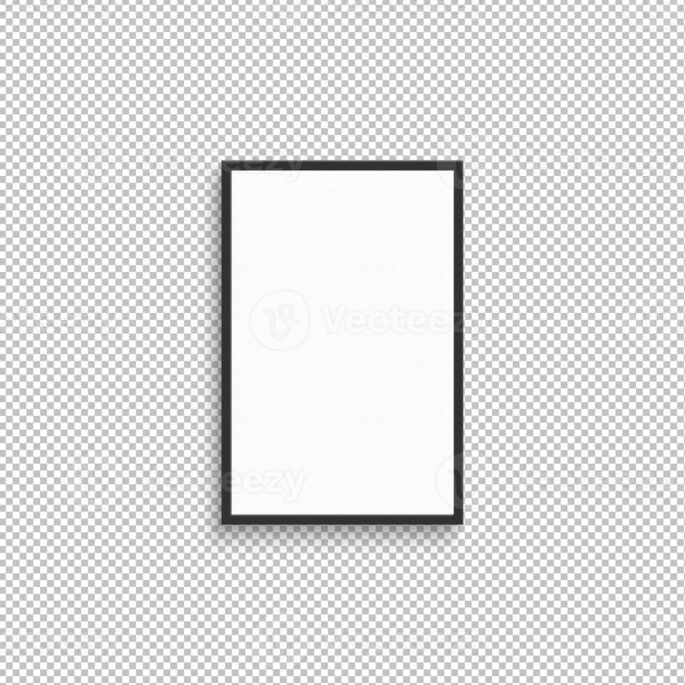 Frame mock up isolated on transparent background. 3d rendering. photo