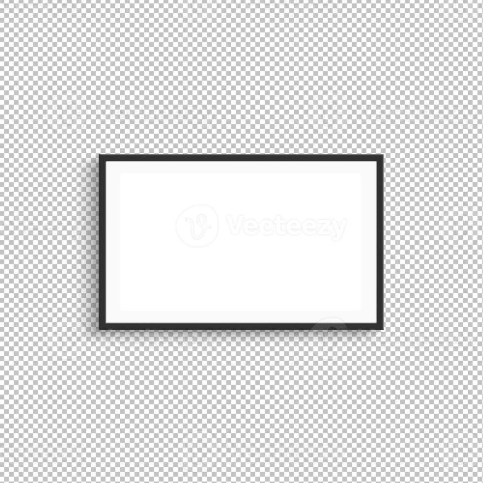 A horizontal frame mock up isolated on transparent background. 3d rendering. photo