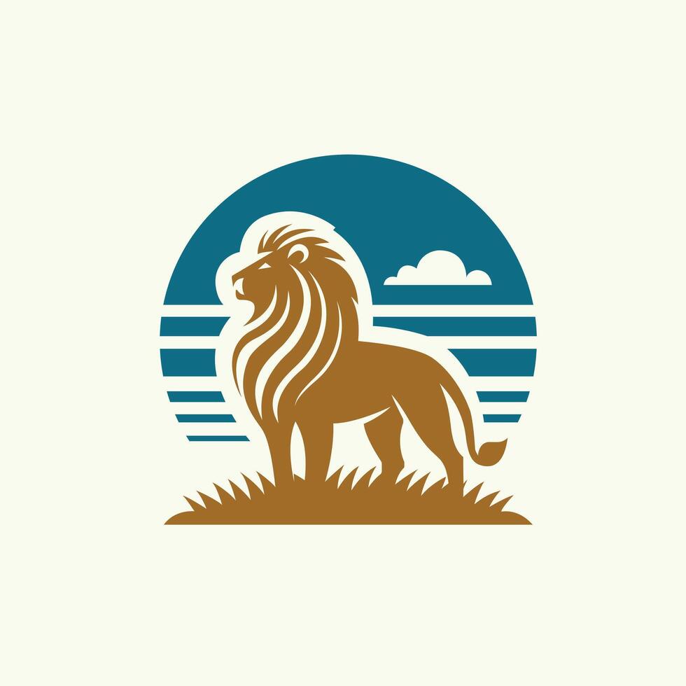 a lion with a mane on its head vector