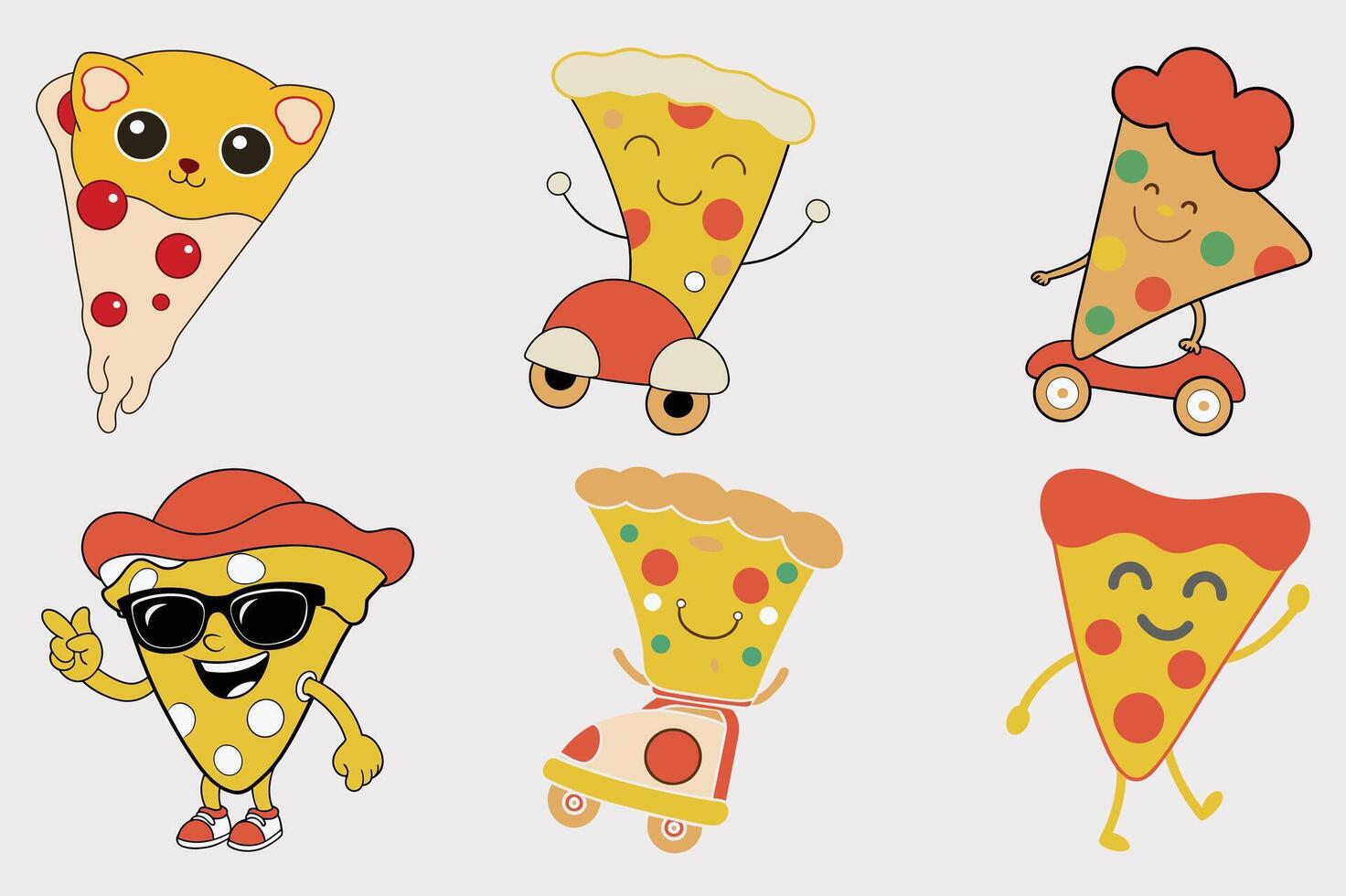 Funny Pizza slice vector
