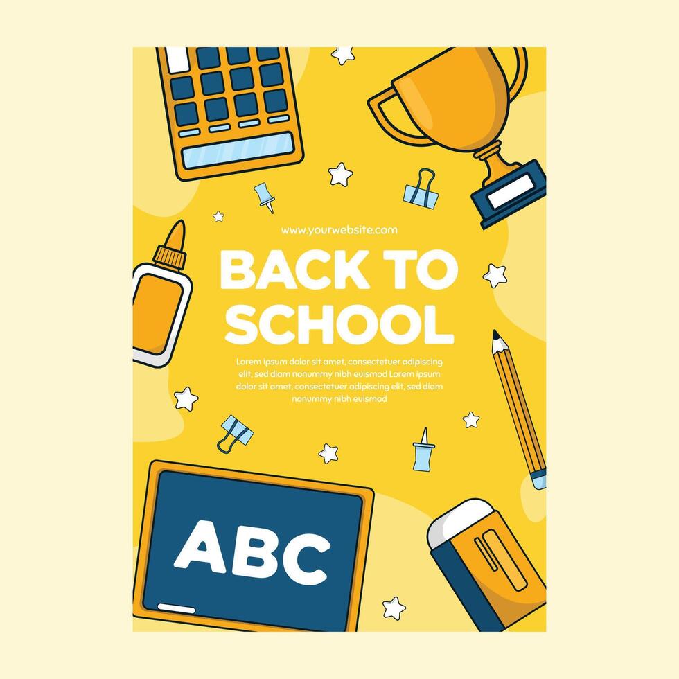 Flat back to school vertical poster template back to school poster vector