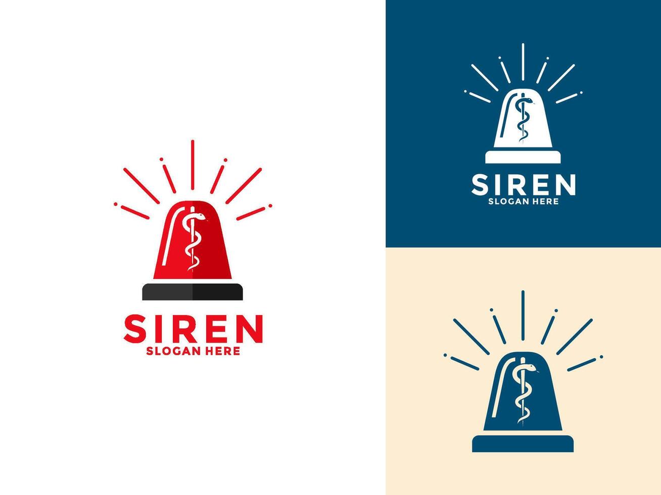 Siren logo icon set, Police red flasher siren ,emergency department ambulance accident vector