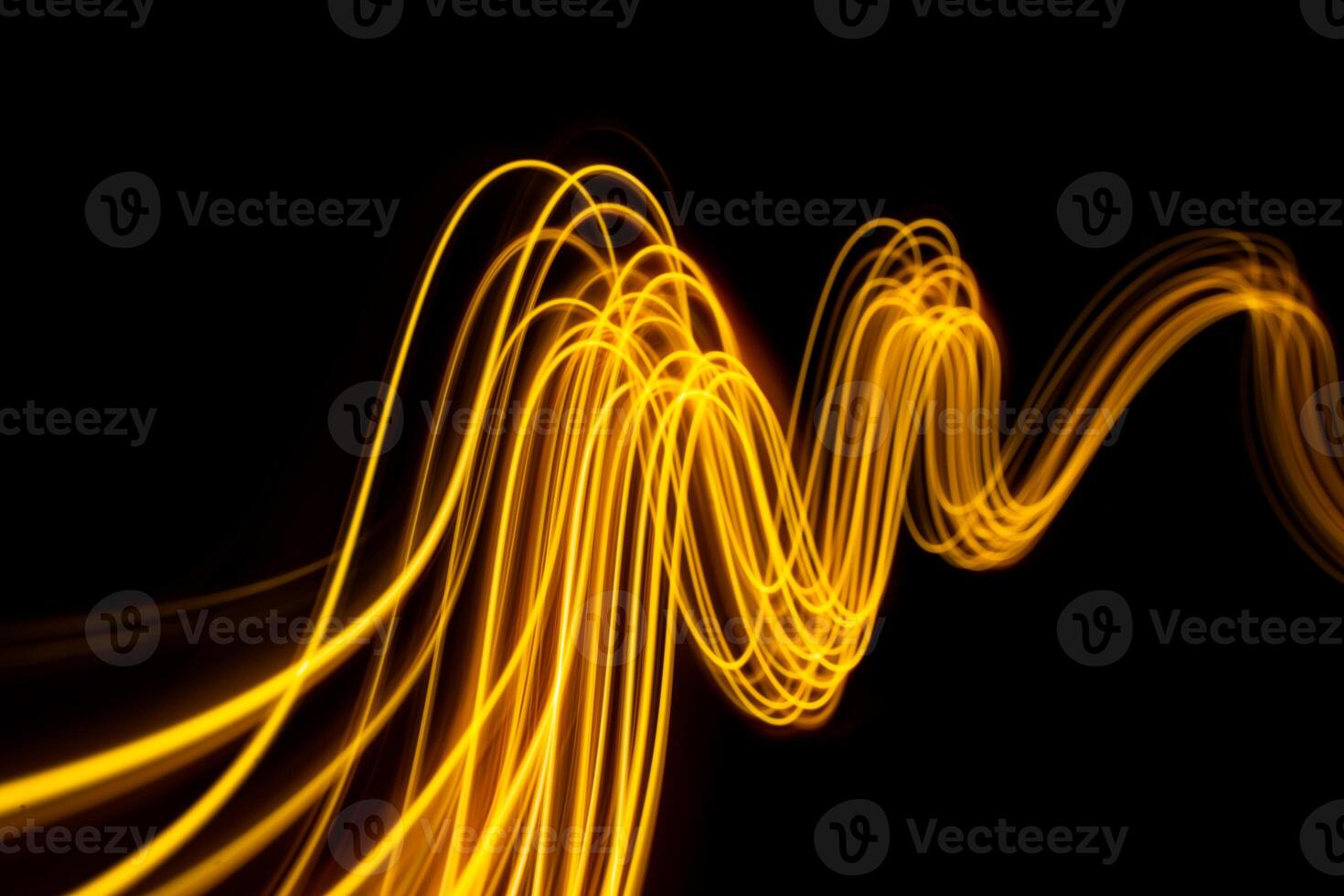 Abstract modern banner design. Glowing warm lines on black background. photo