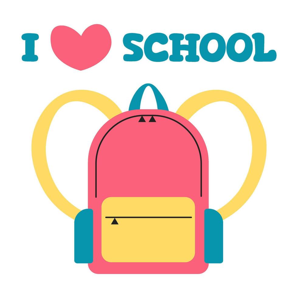 Back to school. I love school. banner vector