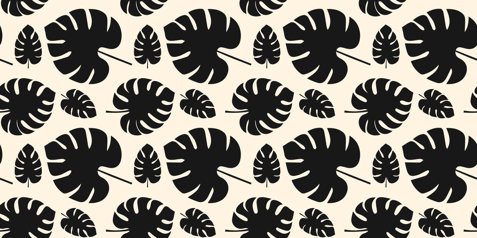 Monstera leaf seamless pattern. tropical leaves. print for textile, fabric, wallpaper, home decor, background. Summer wallpaper vector