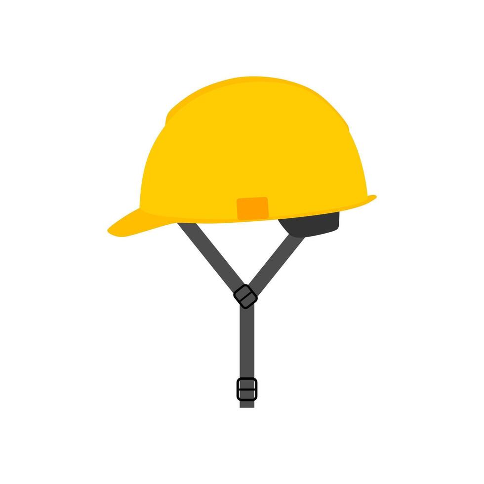 safety construction helmet flat design illustration isolated on white background. construction safety industry hat protective worker hard hat. Protective worker helmet and safety tool vector