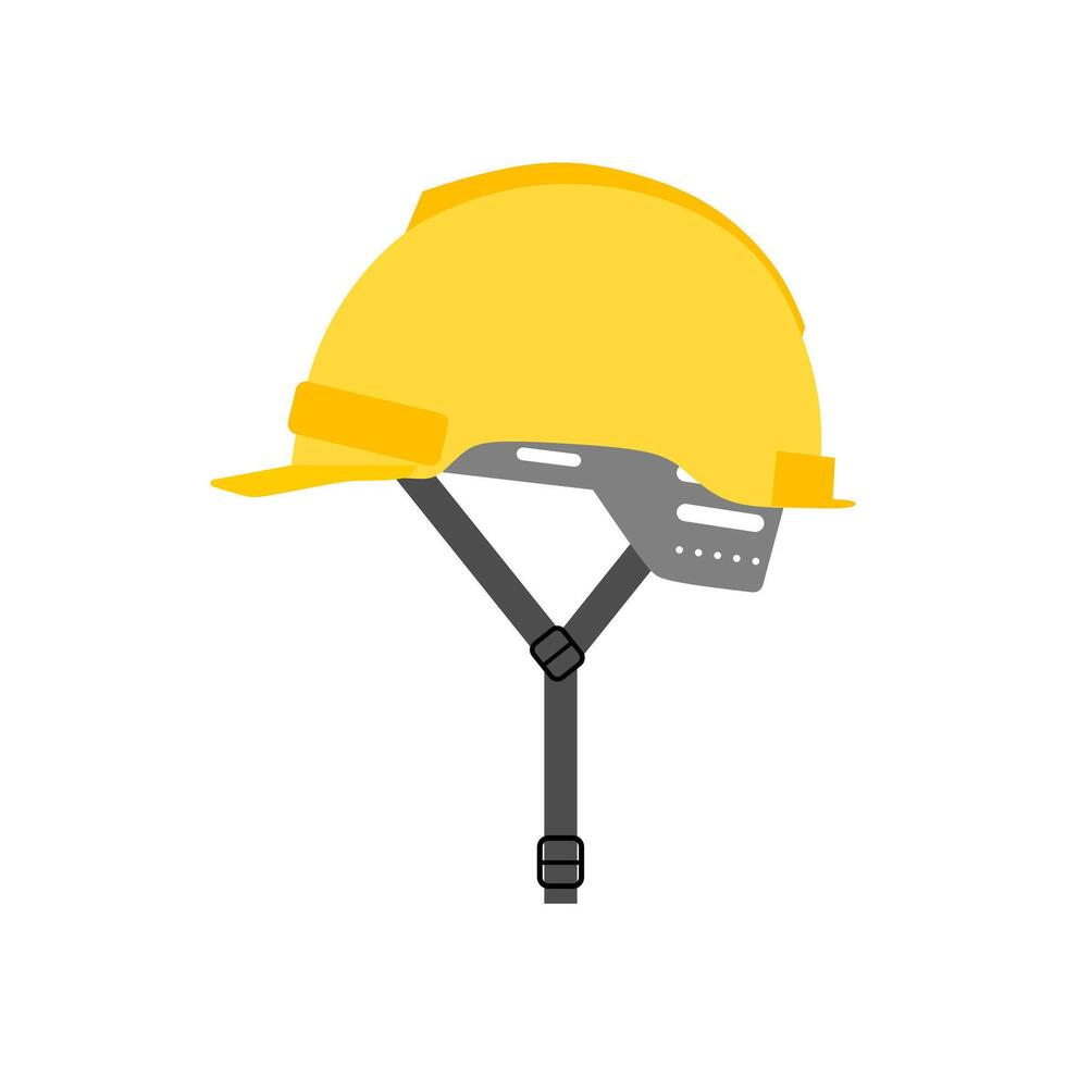 safety construction helmet flat design illustration isolated on white background. construction safety industry hat protective worker hard hat. Protective worker helmet and safety tool vector