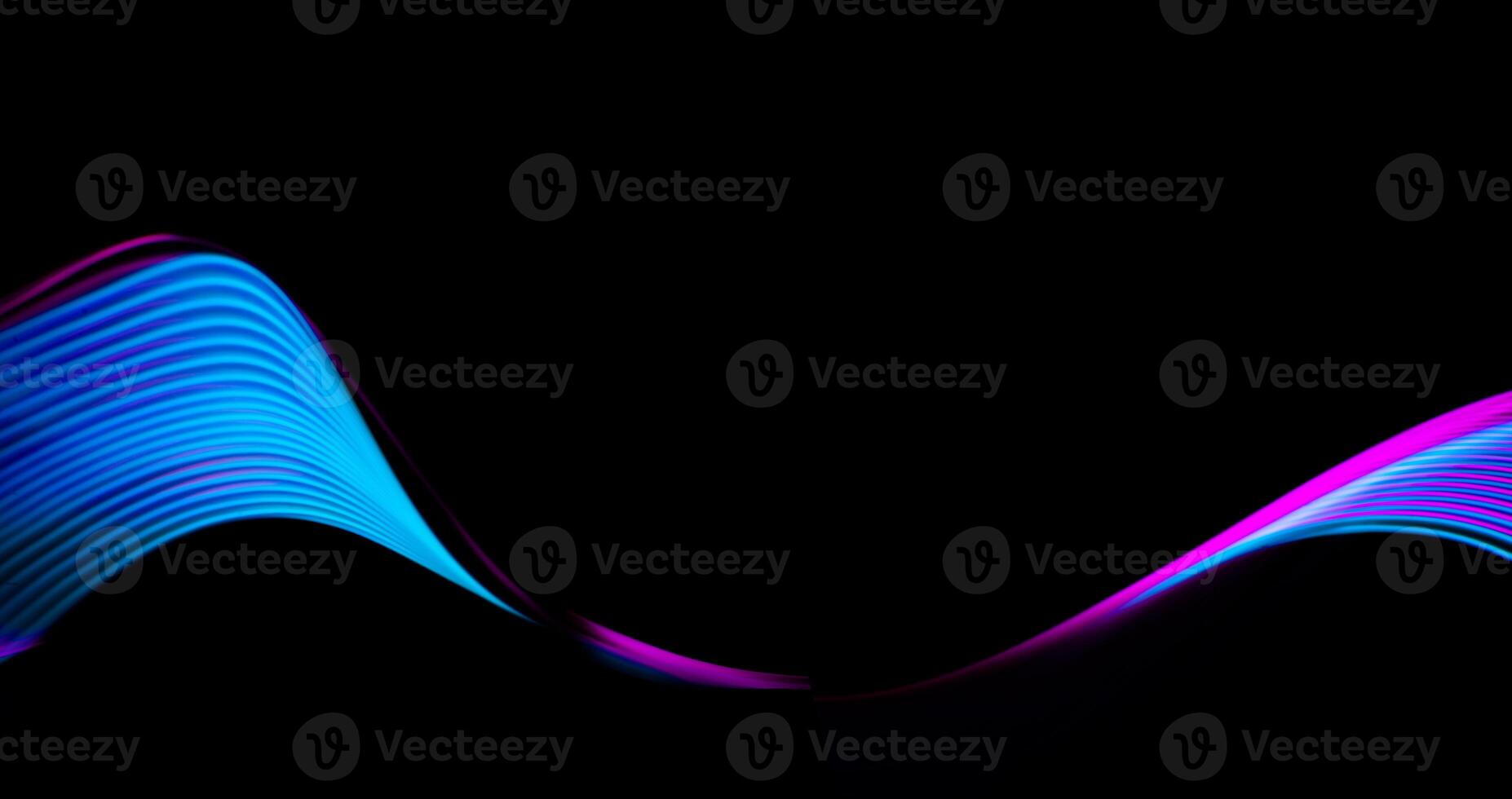 Abstract technology banner design. Digital neon lines on black background. photo