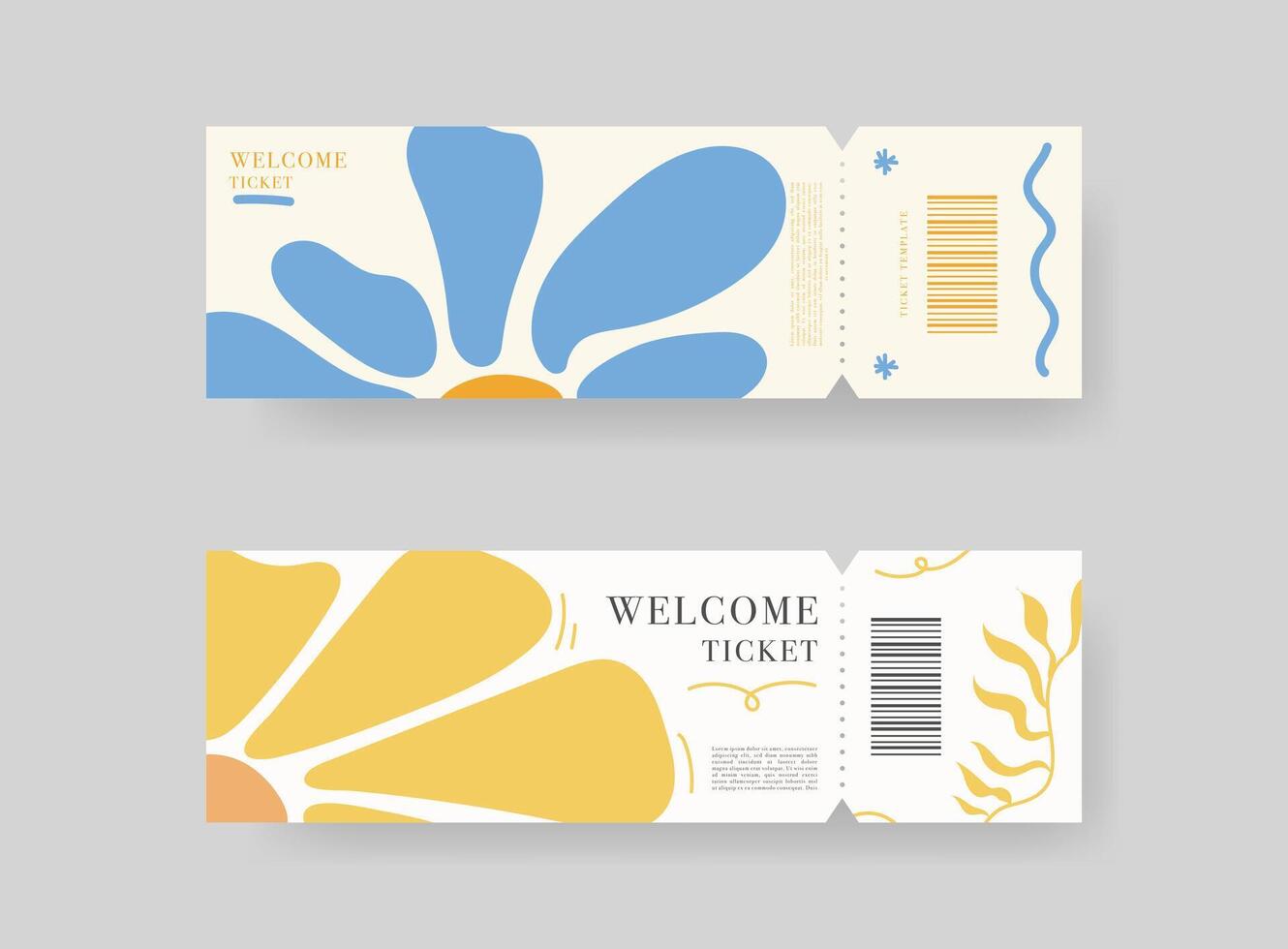 Event ticket template set. template illustration. vector
