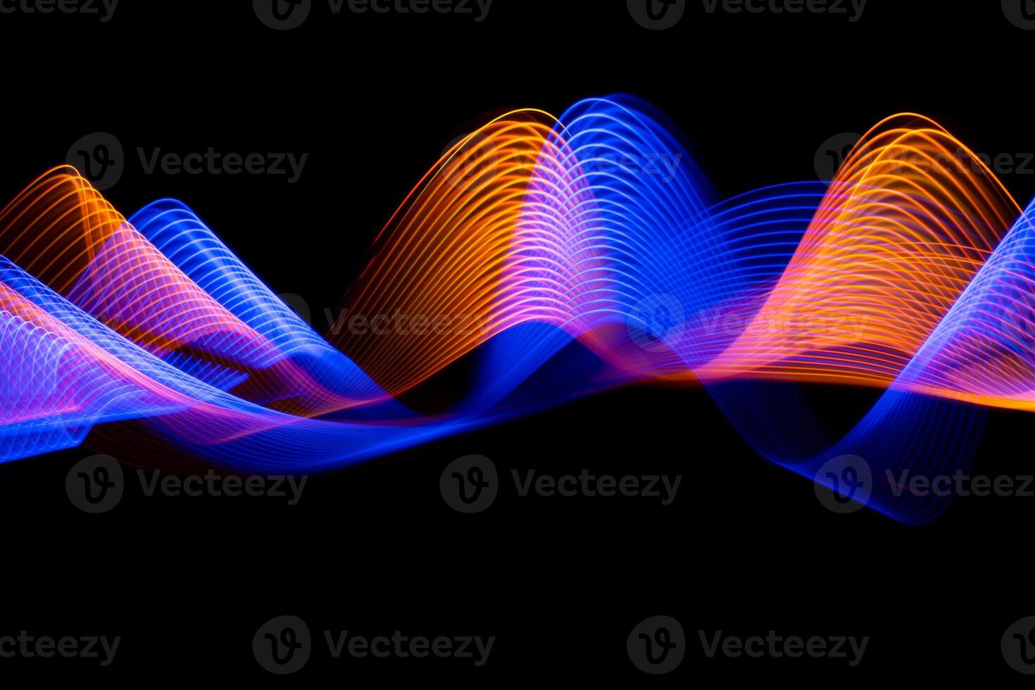 Abstract technology banner design. Digital neon lines on black background. photo