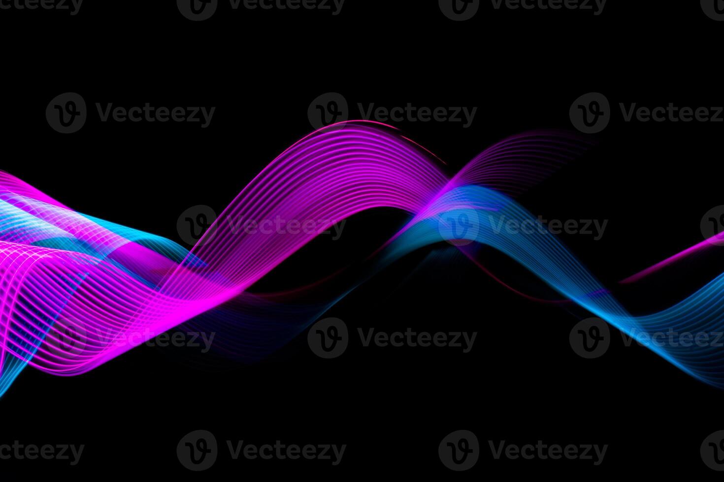 Abstract technology banner design. Digital neon lines on black background. photo