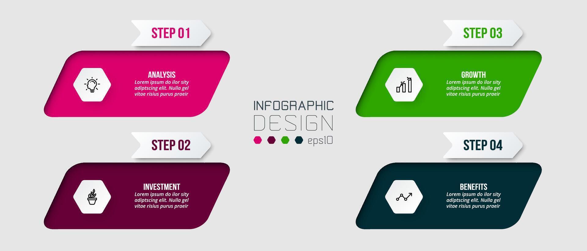 Infographic template business concept with workflow. vector