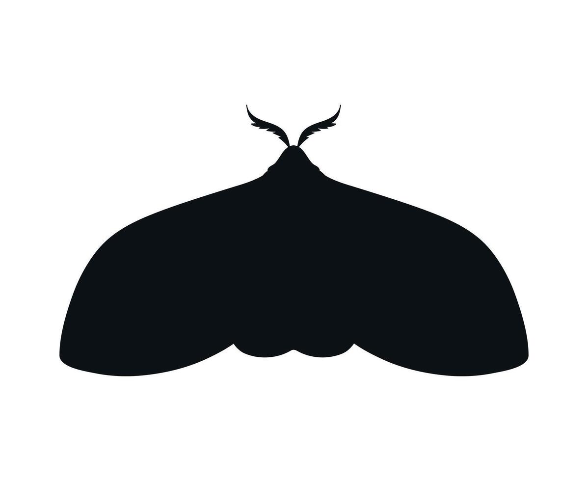 Moth silhouette isolated on white background. illustration vector
