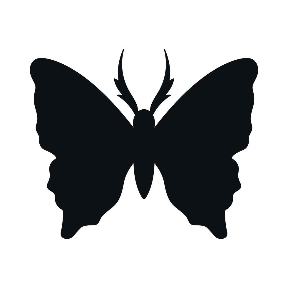 Abstract butterfly silhouette isolated on white background. illustration vector