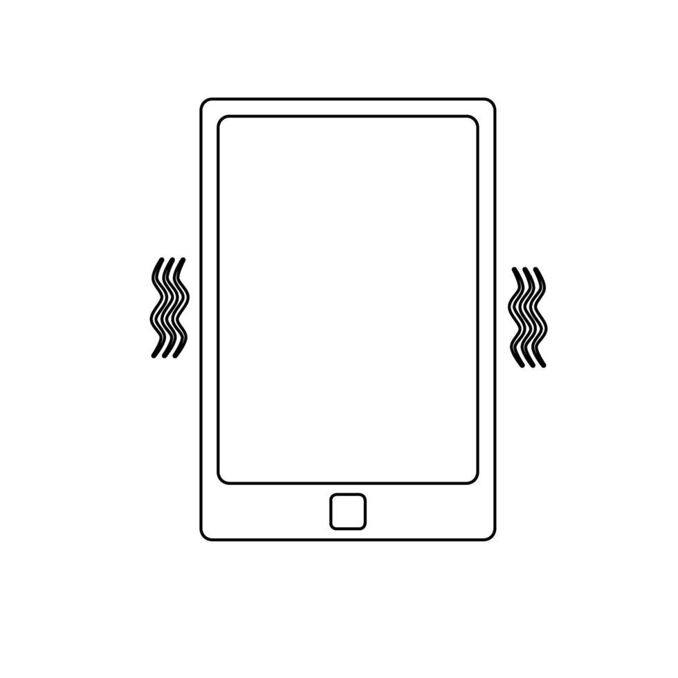 vibrating smartphone with effect on side. phone icon vibrating. phone icon with line style vector