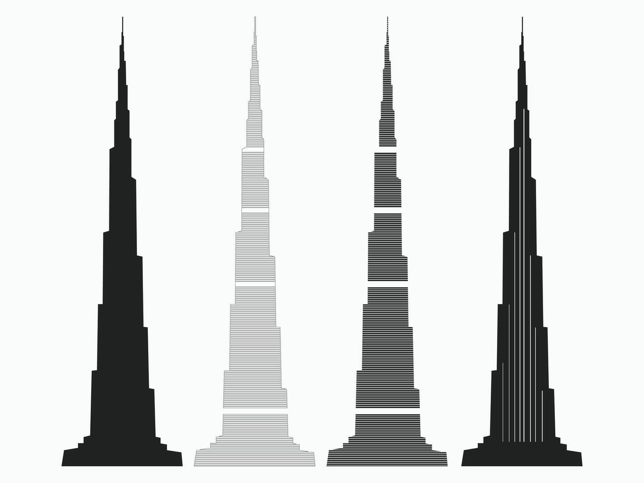 High building illustration in various style vector