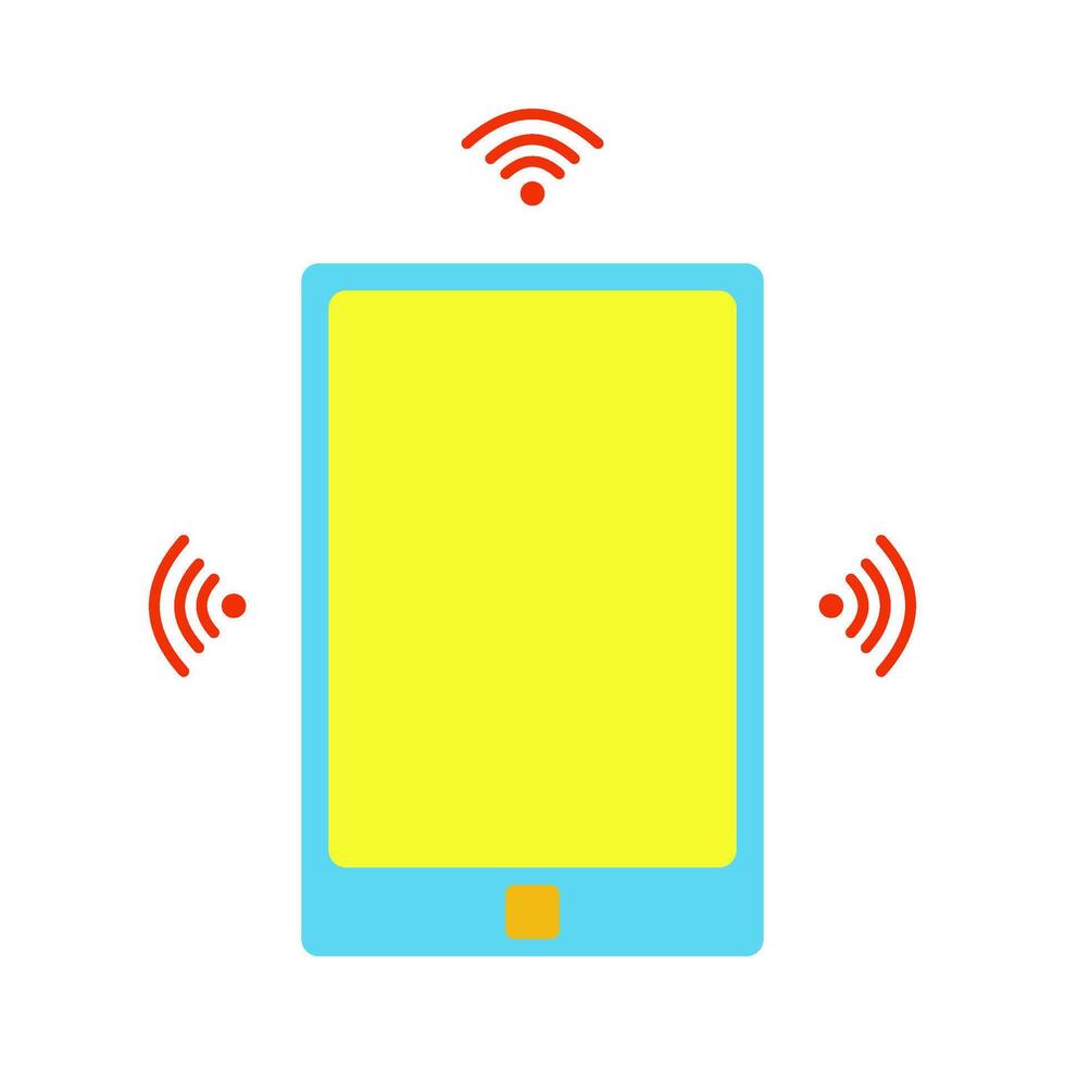 smartphone with find signal on the side. phone icon with flat style. signal phone vector