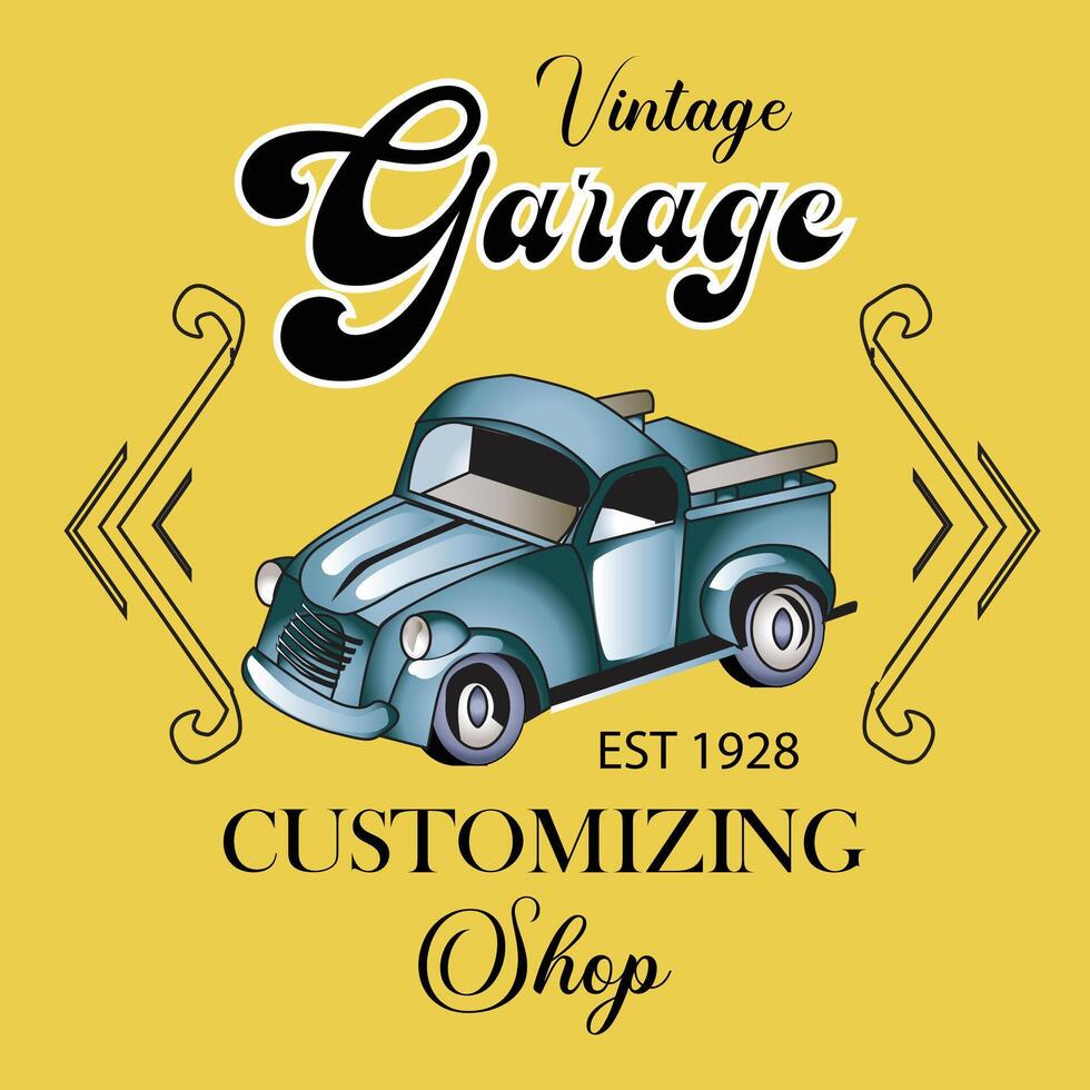 Vintage Garage and Shop Sign vector