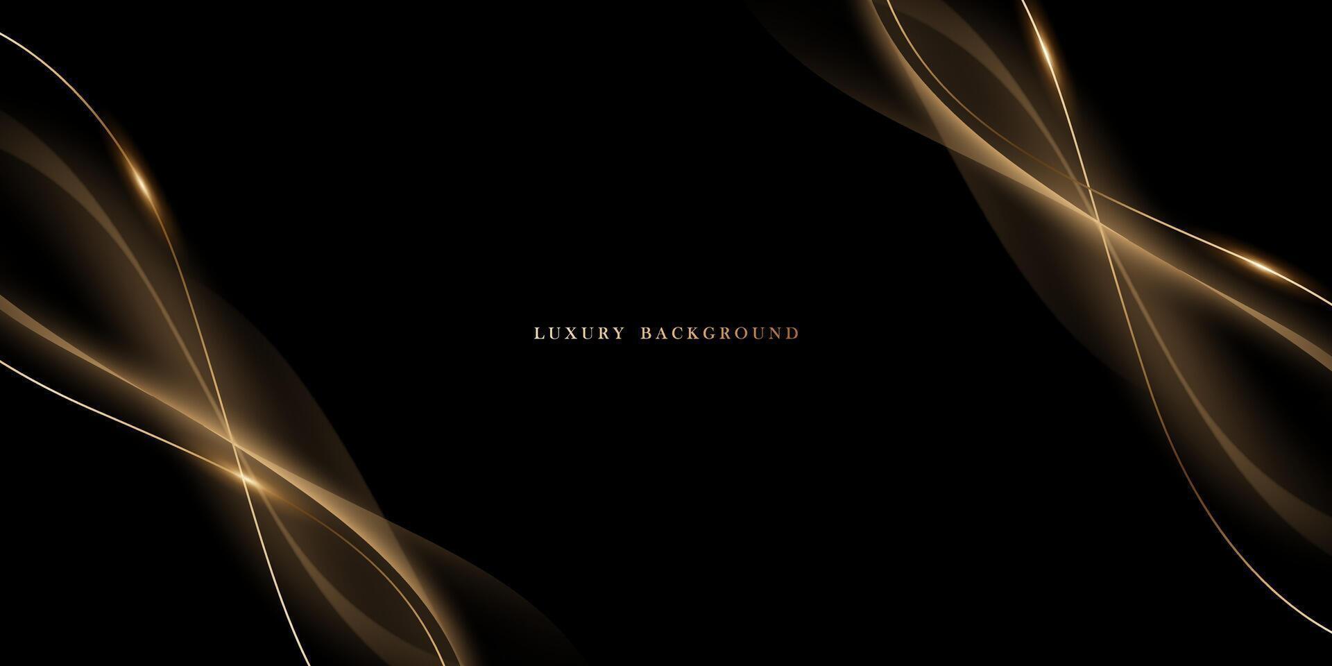 Abstract modern design black background with luxury golden elements illustration. vector