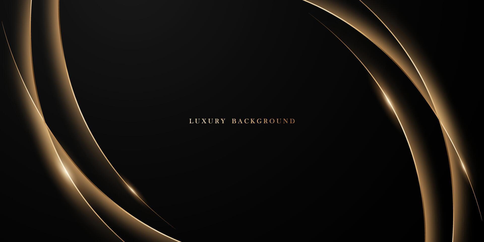 Abstract modern design black background with luxury golden elements illustration. vector
