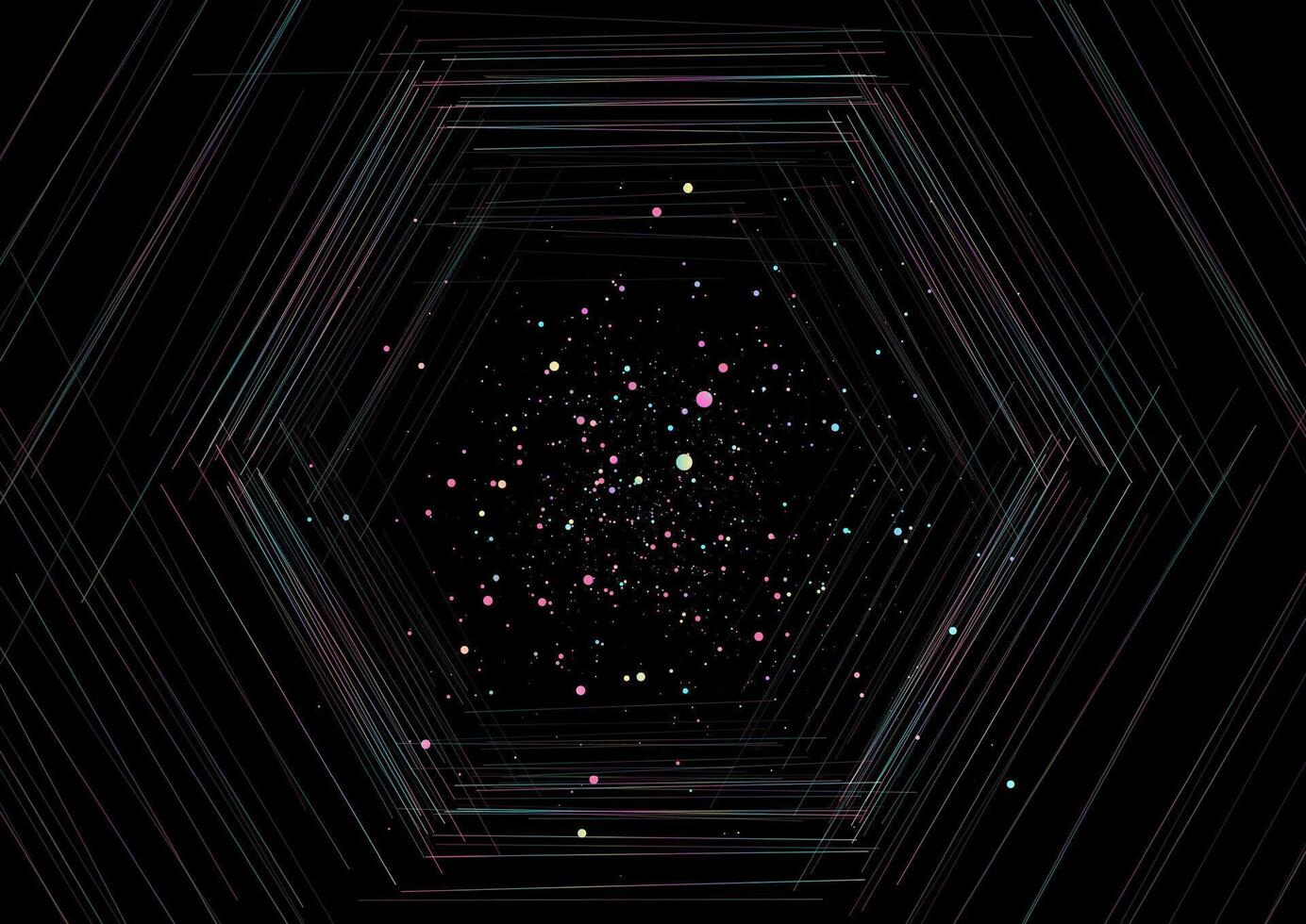 Holographic minimal hexagons and small particles abstract background vector