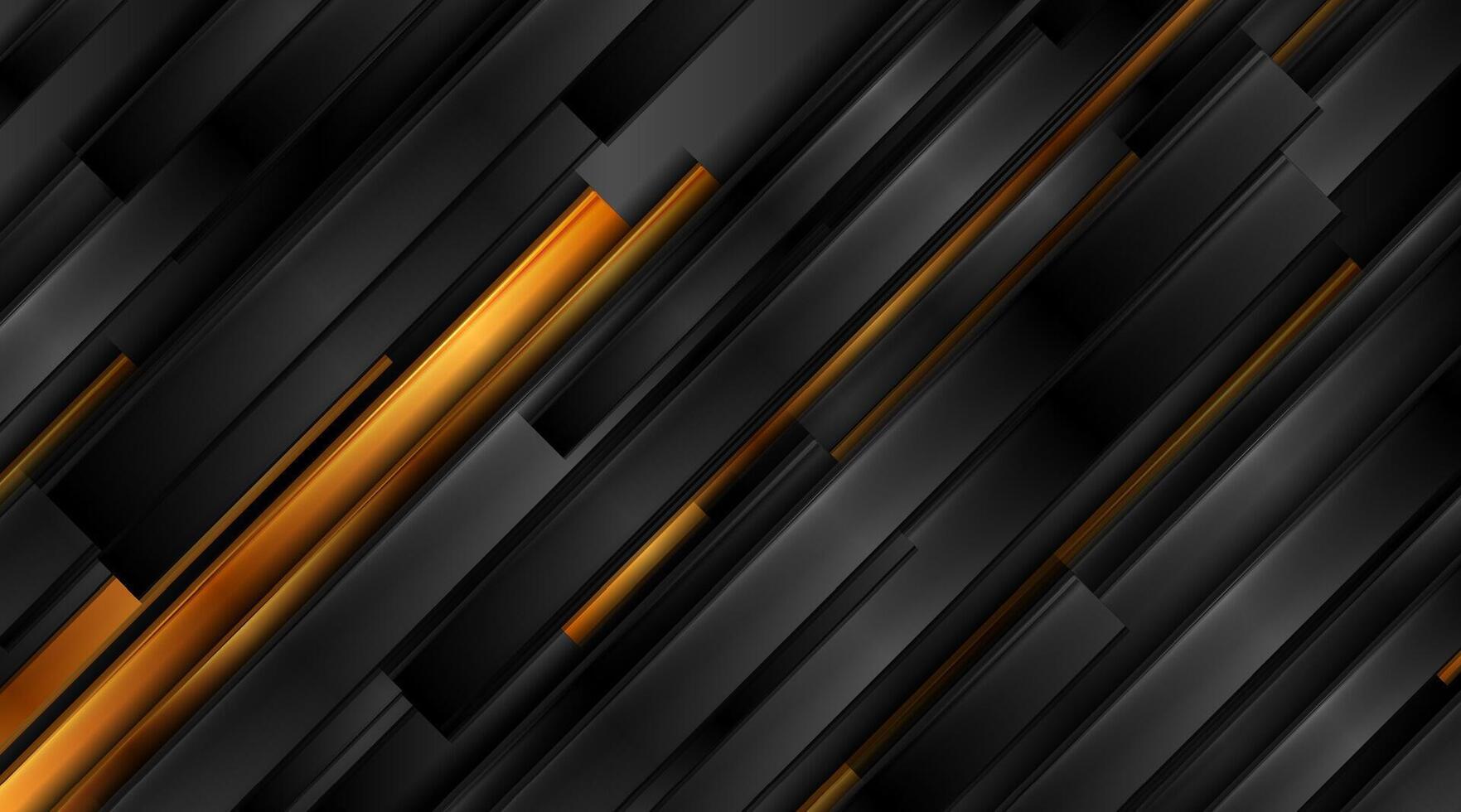 Black and golden glossy stripes abstract corporate background vector