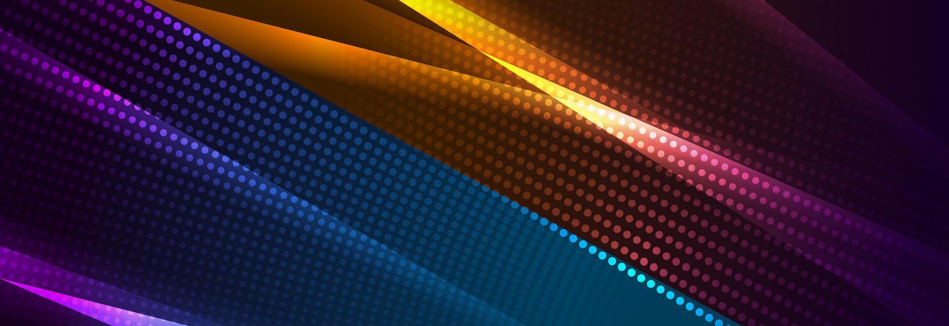 Colorful glowing stripes and dots abstract background vector