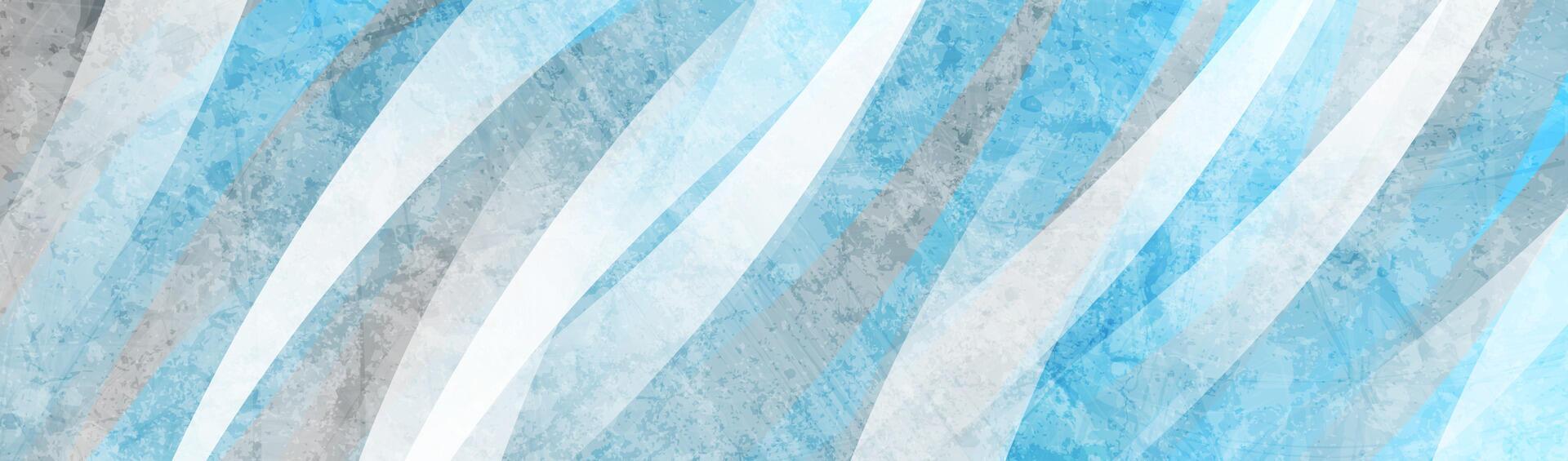 Blue, grey and white grungy waves abstract background vector