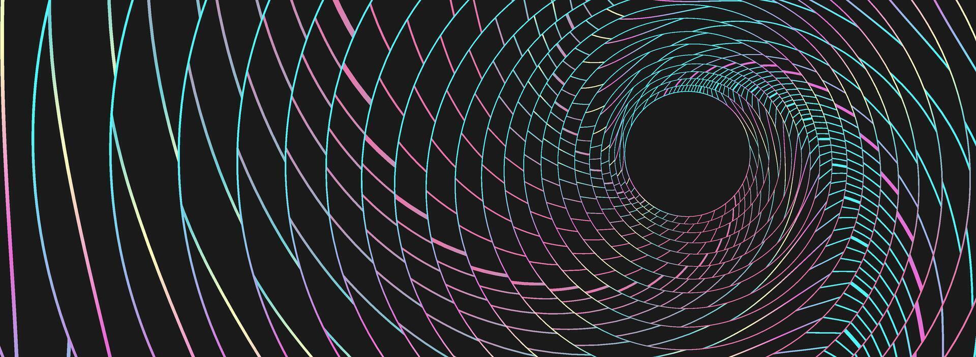 Holographic wavy spiral shape abstract background vector