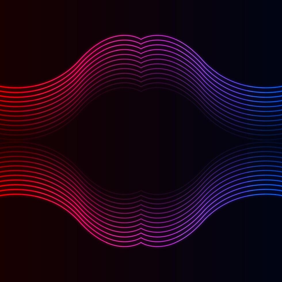 Blue red neon abstract lips background vector