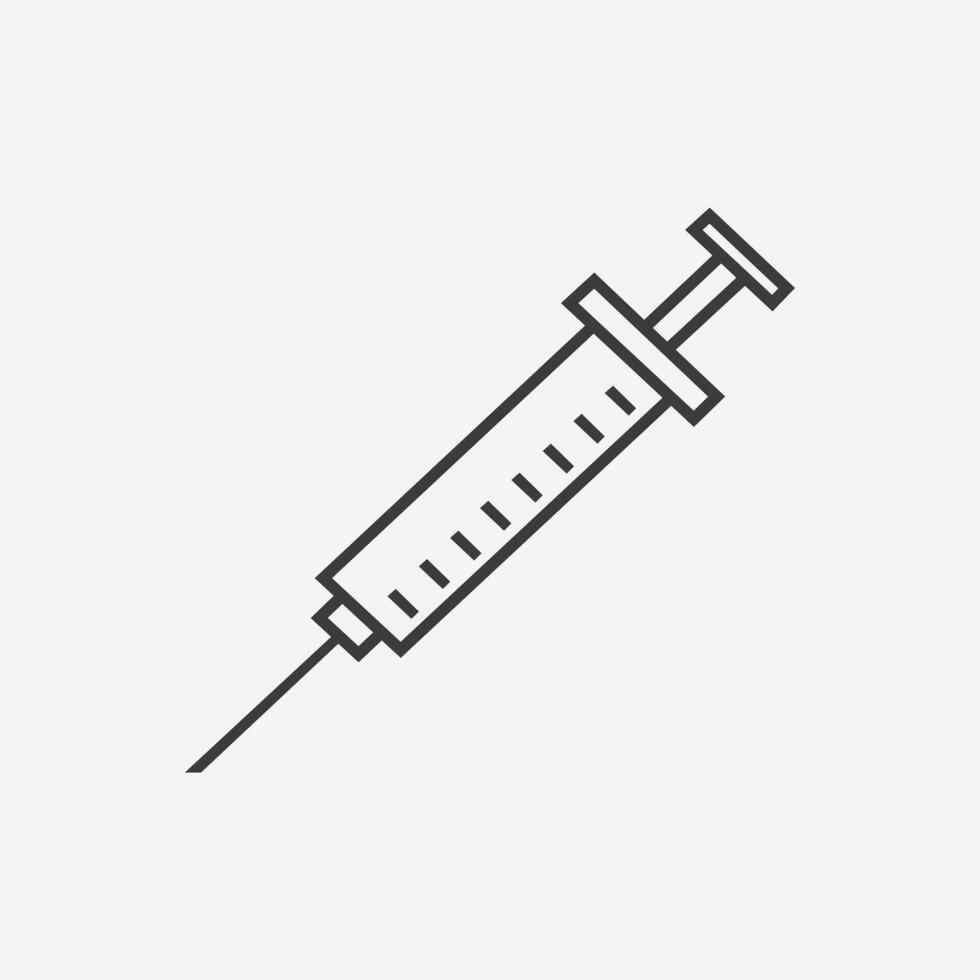 Syringe injection icon isolated. syringe medical needle symbol sign vector