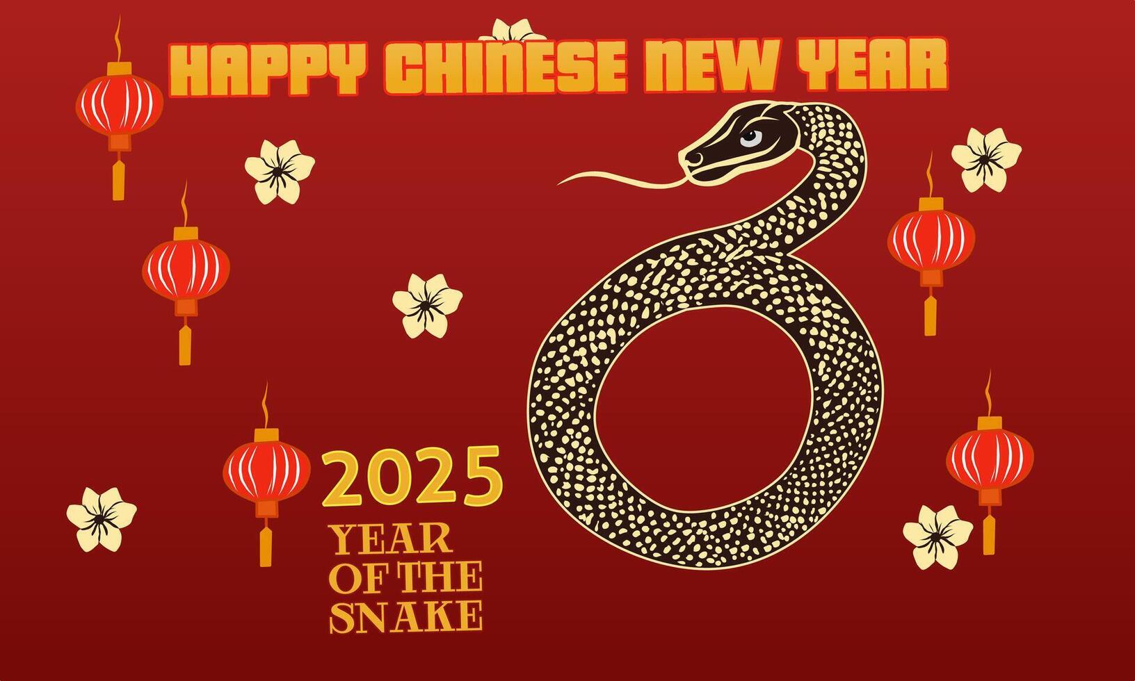 chinese new year 2025 year of the snake vector