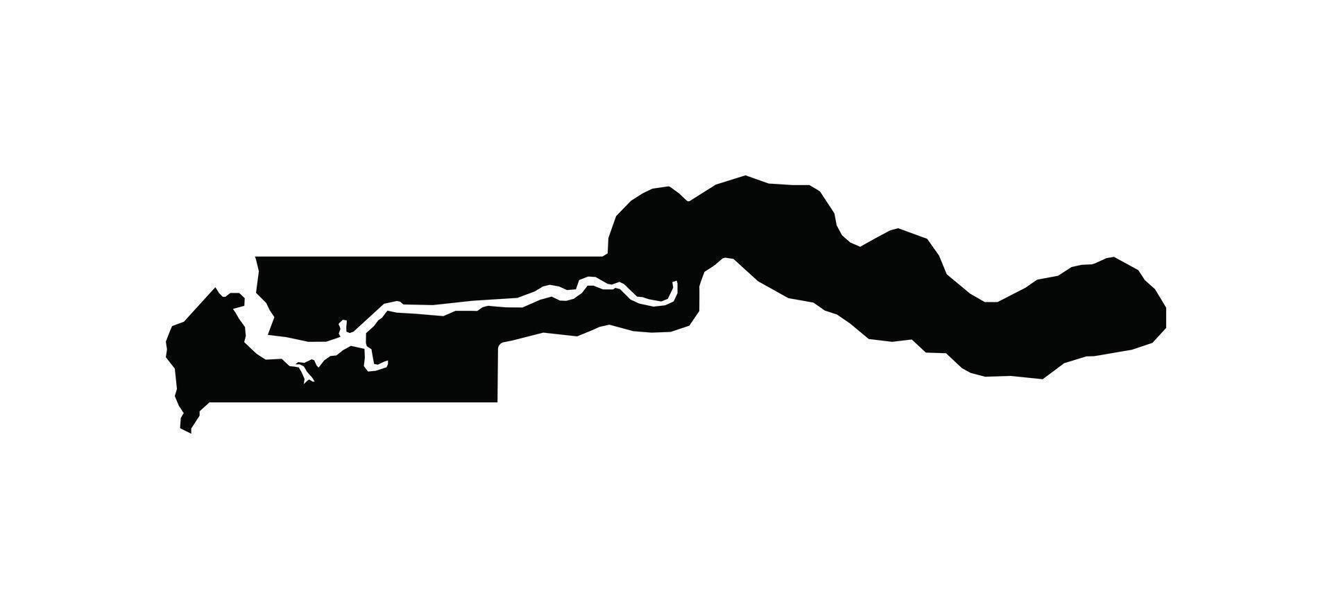 Map of Gambia. The Gambia Map on white background. vector