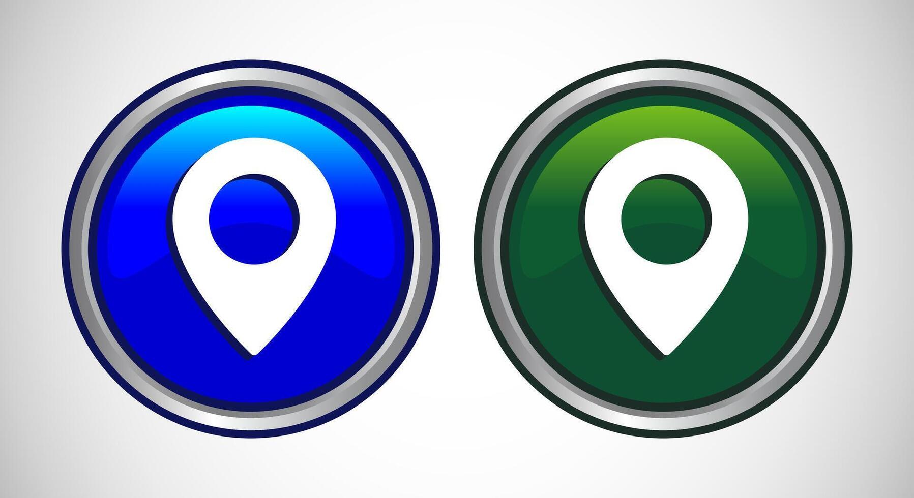 Map Pointer Location Icon Button Set Design Illustration vector