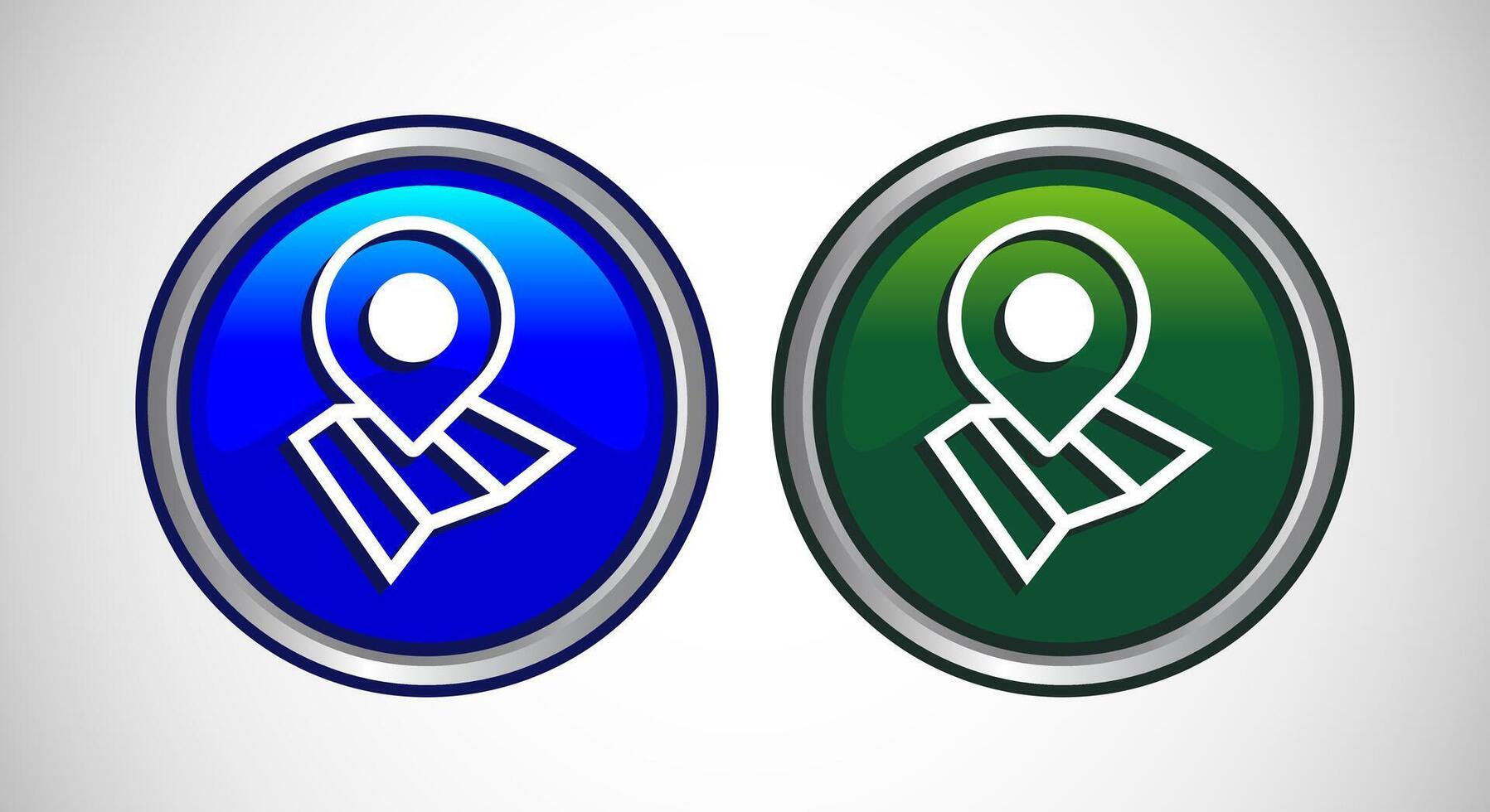 Map Pointer Location Icon Button Set Design Illustration vector