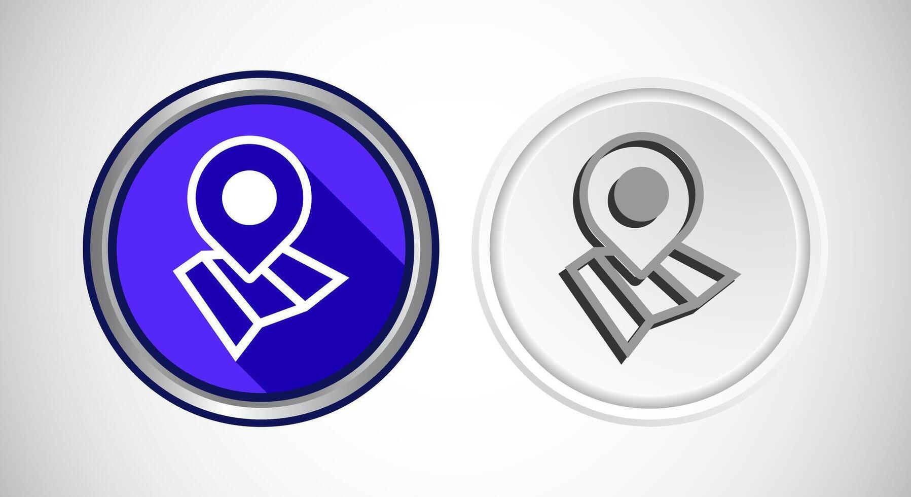 Map Pointer Location Icon Button Set Design Illustration vector