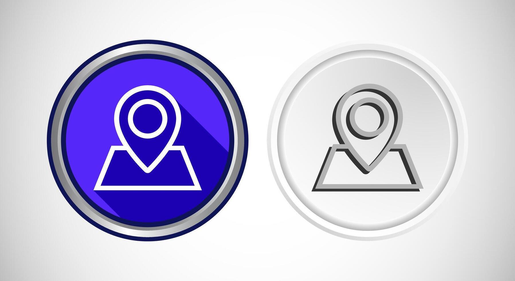 Map Pointer Location Icon Button Set Design Illustration vector