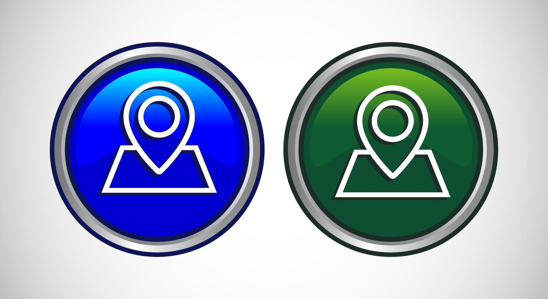 Map Pointer Location Icon Button Set Design Illustration vector
